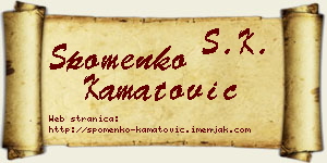 Spomenko Kamatović vizit kartica